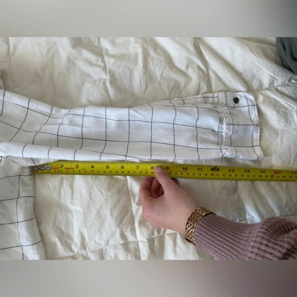 MADEWELL Cotton Flannel Boxy Fit  Button Up Striped Shirt Size M - Picture 11 of 11